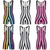 Mens Striped Wrestling Singlet Sleeveless Slim Fit Boxer Shorts Swimwear Fitness Gym Sports Jumpsuit