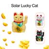 Solar-Powered Kucky Cat Beckoning Fortune Cat Automatic Waving Cat For Office Desk Car Ornament Birthday Gift Home Decoration