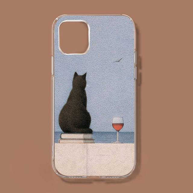 Чехол для телефона с милыми японскими кошками в стиле ретро для Iphone 11 12 13 Mini Pro Xs Max 8 7 6 6s Plus X 5S Se 2020 Xr