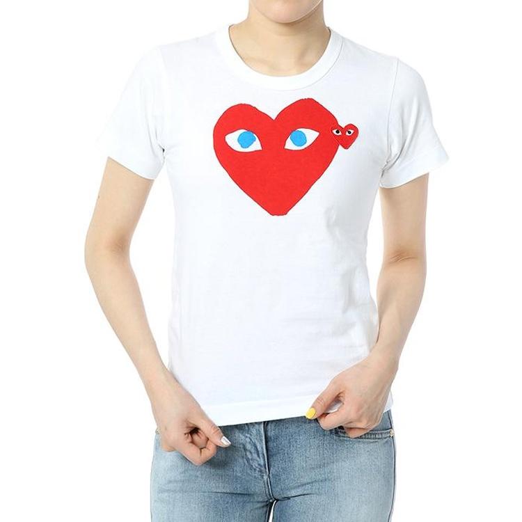 Comme des Garçons PLAY (WMNS) COMME des GARCONS PLAY Blue Eye Heart Tee 'White' Women's AZ-T085-051-1