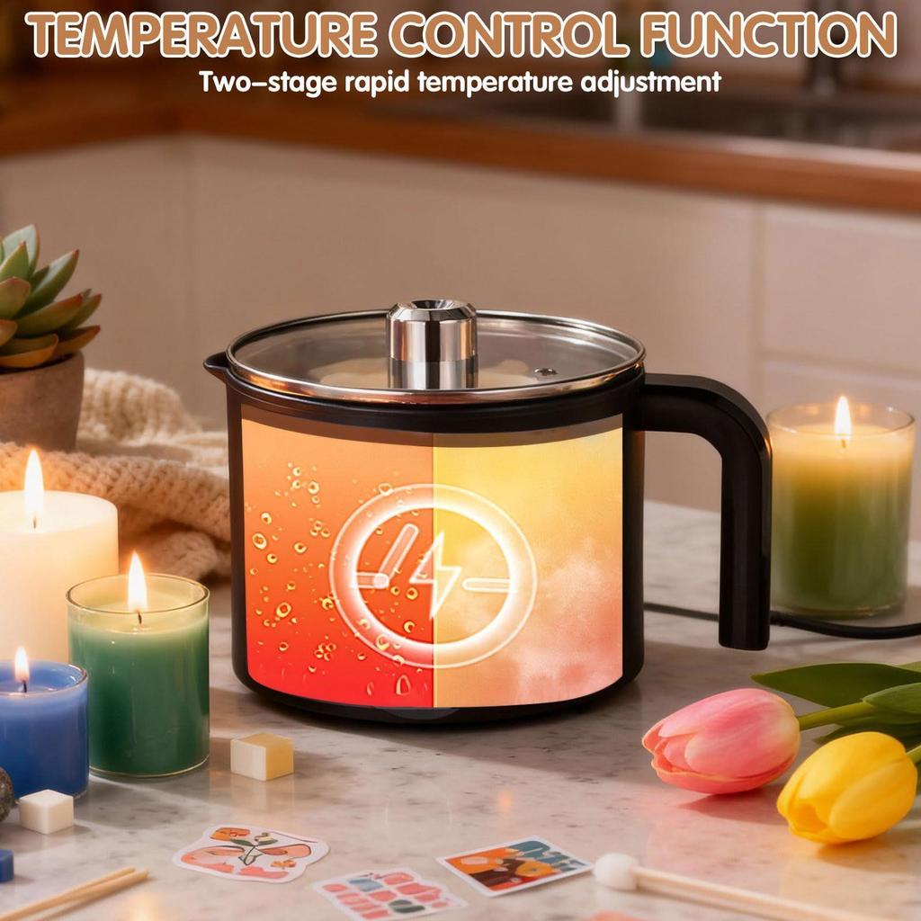 Воскоплавильный горшок 1,5 л, большой, из нержавеющей стали, электрический, с антипригарным покрытием, для изготовления свечей, плавильный кувшин для мыла, конфет, шоколада, масла