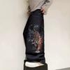 Европейский и американский дизайн повседневные брюки с принтом уличный тренд свободные джинсы с широкими штанинами