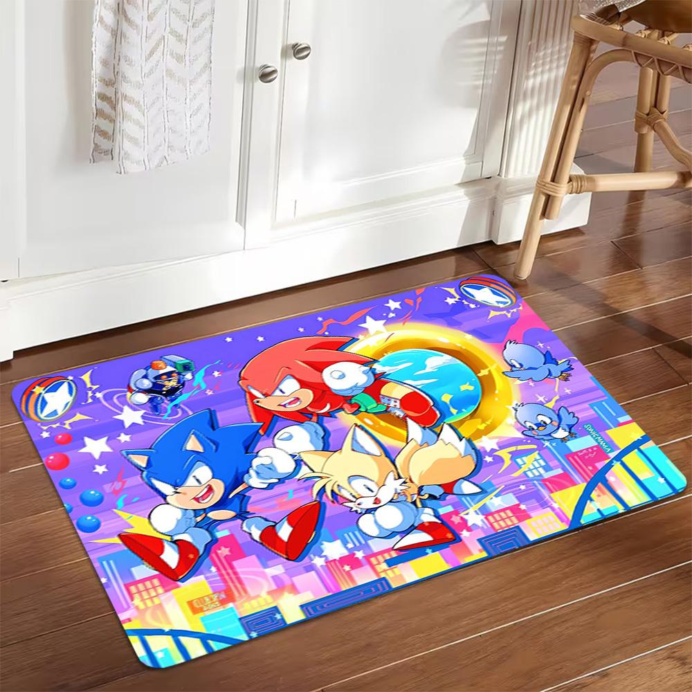 Sonic The Hedgehog Characters Decoration,Carpet,Living Room,Bedroom, Non-slip,Square rug
