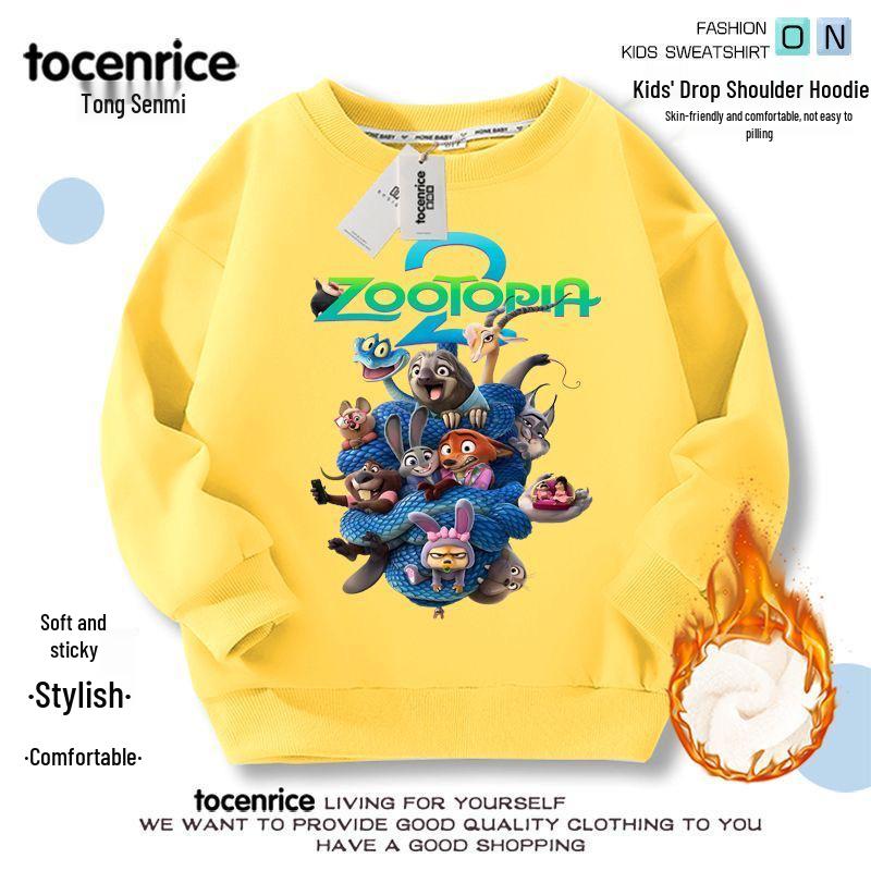 Zootopia 2 Kids' Hoodie: Nick Wilde & Judy Hopps, Autumn/Winter Long Sleeve Base Layer for Boys & Girls, Sizes 8.