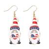 Santa Claus Heart & American Flag Pentagram Earrings Set