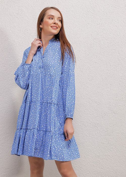 MT Clothes - Patterned Dress Blue 40
