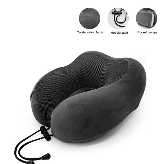 Портативная U-образная подушка для шеи, мягкая дышащая моющаяся невыцветающая подушка из пены с эффектом памяти, поддержка шеи, дорожная подушка с застежкой-молнией
