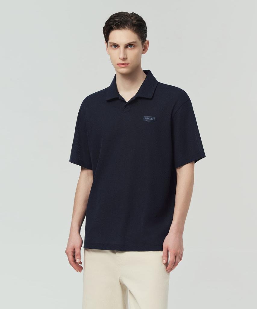 DUVETICA Trentino (Dark Navy) (Men'S Short-Sleeve Polo Shirt)
