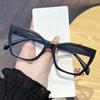 3Pcs Anti Blue Light Glasses  Acetate Men Square Glasses Frame For Women Trend Koren Style Unisex Transparent Grey