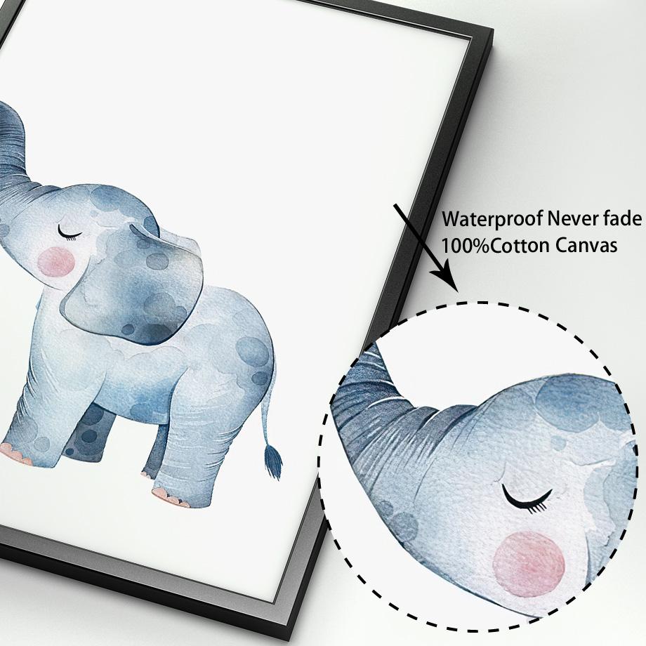 Слон, Жираф, Лев, Зебра, Бегемот, Сурикат, детские постеры и принт, мультяшная настенная живопись на холсте, детская комната, домашний декор