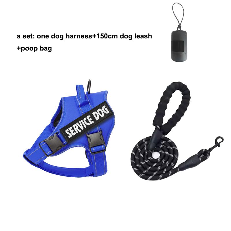 Премиальная шлейка для служебной собаки Светоотражающая, дышащая и регулируемая - Идеально подходит для питомцев эмоциональной поддержки всех размеров В комплекте 4Rem