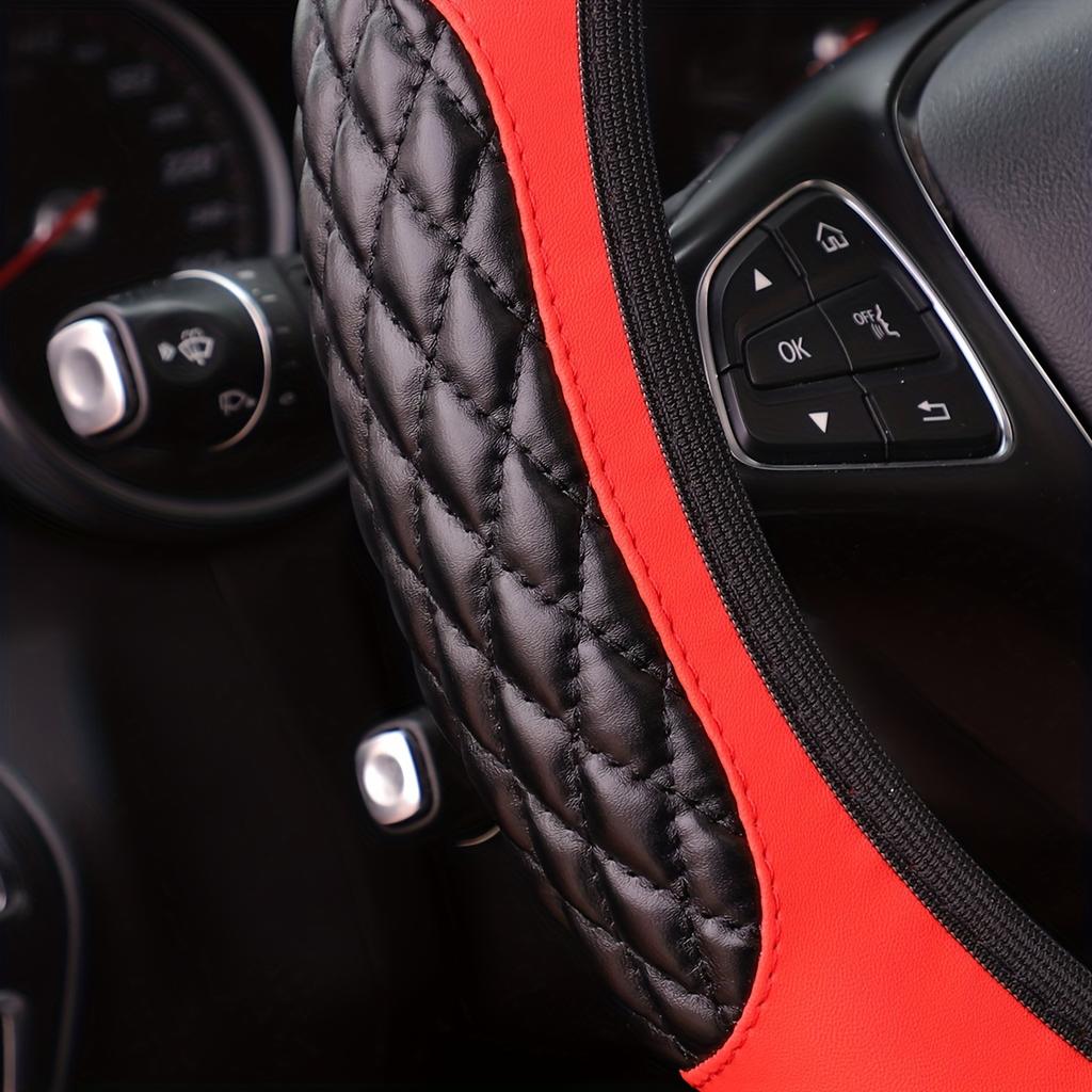 1 шт. Новый чехол на руль автомобиля, двухцветный шестицветный кожаный без внутреннего кольца, популярный всесезонный универсальный чехол на руль