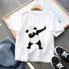 Cute Panda Printed Dinosaur T-shirt For Boys Girsl Summer Outfit Tops Kids Casual T Shirt Kawaii Children Short Sleeve Clothes