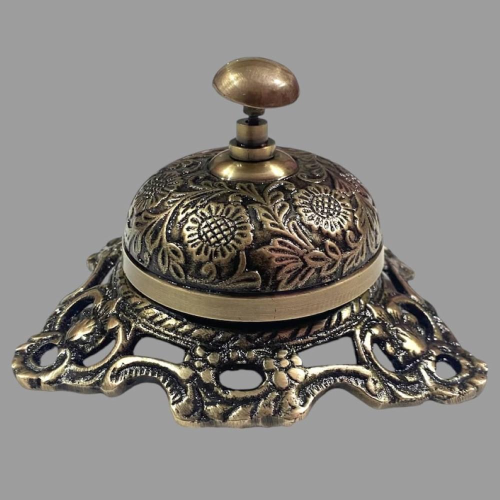 Старинный морской латунный настольный колокольчик – 12,7 см, для приема гостей, для звонка