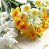 48cm White Artificial Narcissus Flower Bouquet for Home Garden Room Desktop Fake Flower Decoration Wedding Party Decortions
