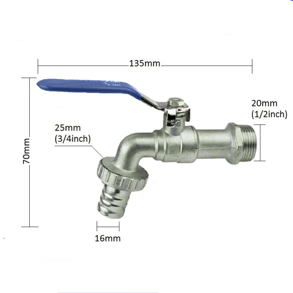 BSP Lever Horticultural Faucet Garden Hose Plug Ball Type Valve Blue Handle Water Tap