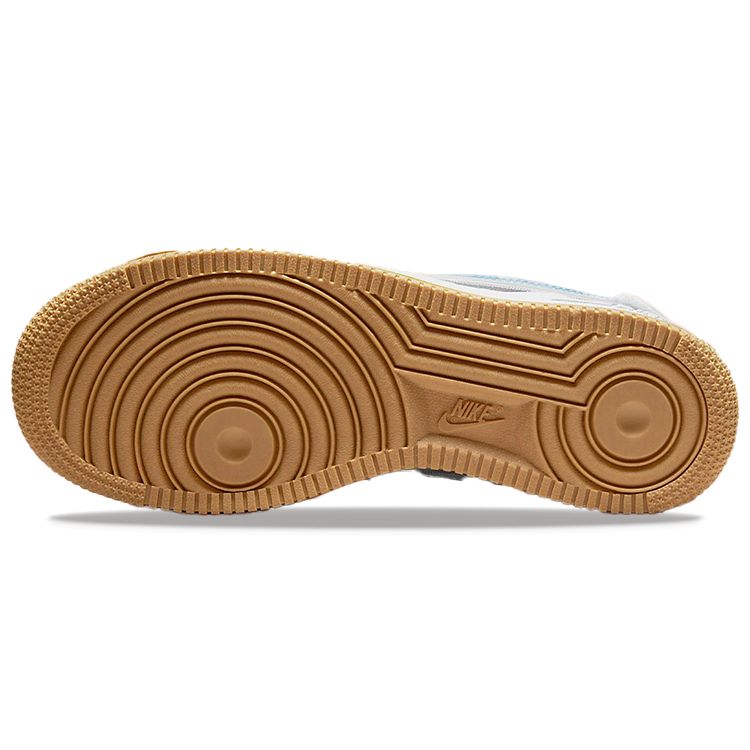 Nike Детские кроссовки Air Force 1 GS White Bleached Coral Clouds Eraser-Beige Skateboard-Blue DM1020-100