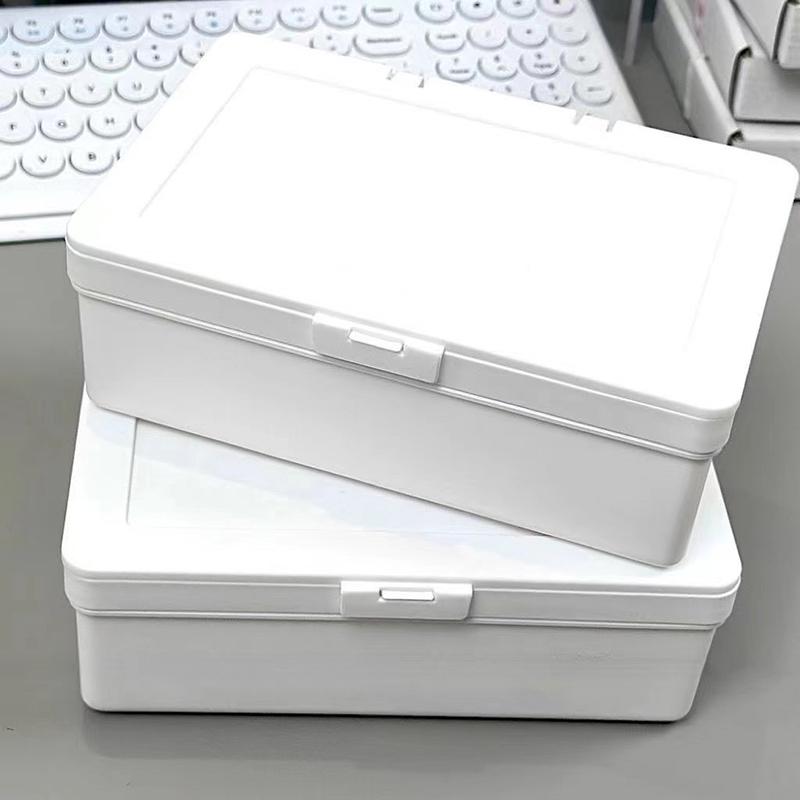 1Pc Korean Acrylic White Storage Box Blind Box Card Korean Photocard Storage Box Photo Card Organizer Compartment Flip Box