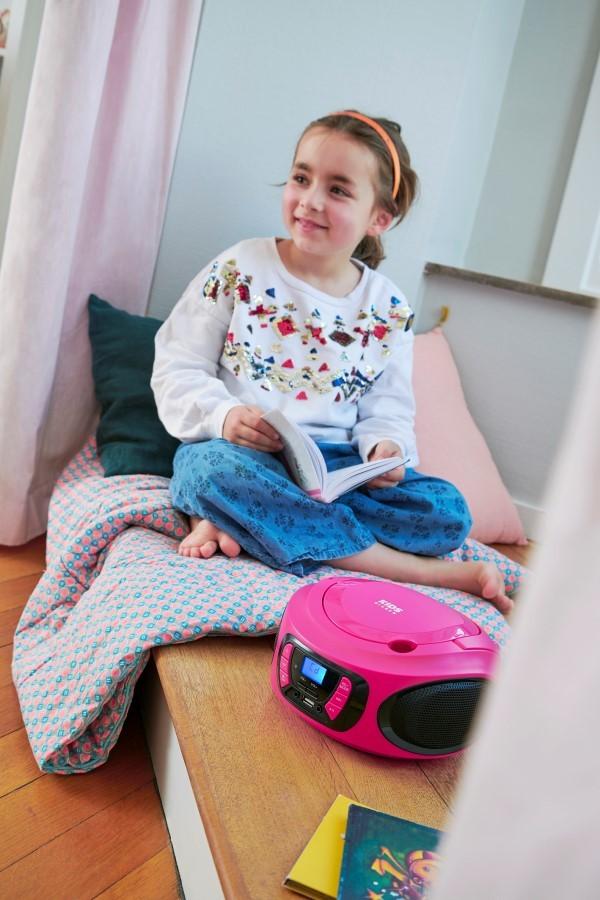 BIGBEN CD62RSUSBBT - портативный CD/MP3-плеер, USB с FM-радио и Bluetooth, розовый, BigBen