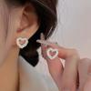 Vintage Metal Heart Stud Earring for Woman 2025 New Trendy Zinc Alloy Color Geometric Twisted Wave Earring Party Zircon Accessories