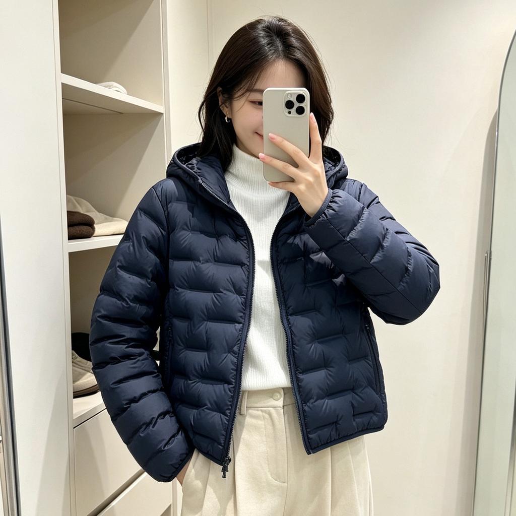 Light and thin hooded short cotton-padded clothes women's ribs bread clothes warm jacket small autumn and winter new cotton-padded jackets
