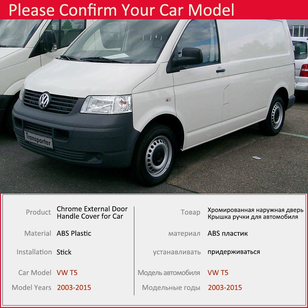 Для Volkswagen VW T5 Transporter 2003 ~ 2015 Хромированная крышка дверной ручки Внешняя отделка ABS Набор автомобильных наклеек Кепки аксессуары 2004