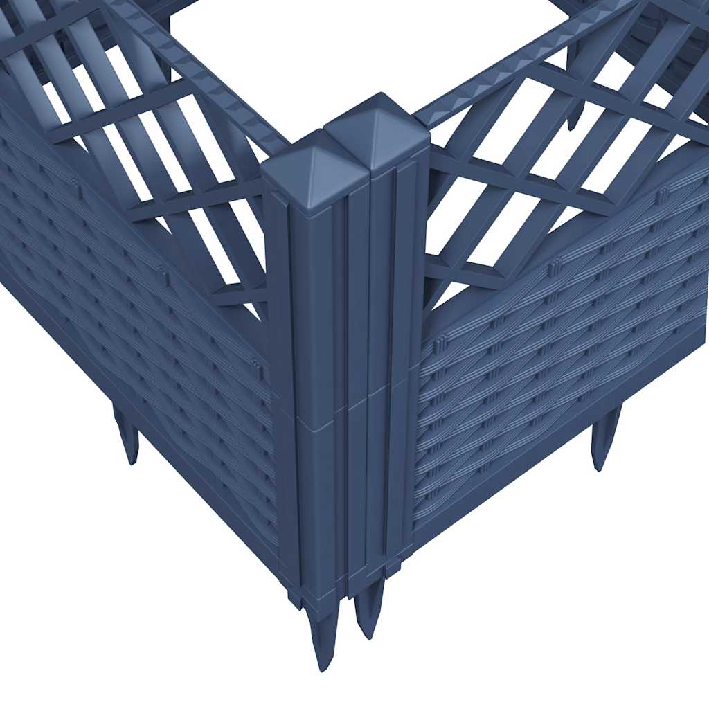 Plant Box with Ground Spikes Blue Grey 43.5 x 43.5 x 43.5 cm PP