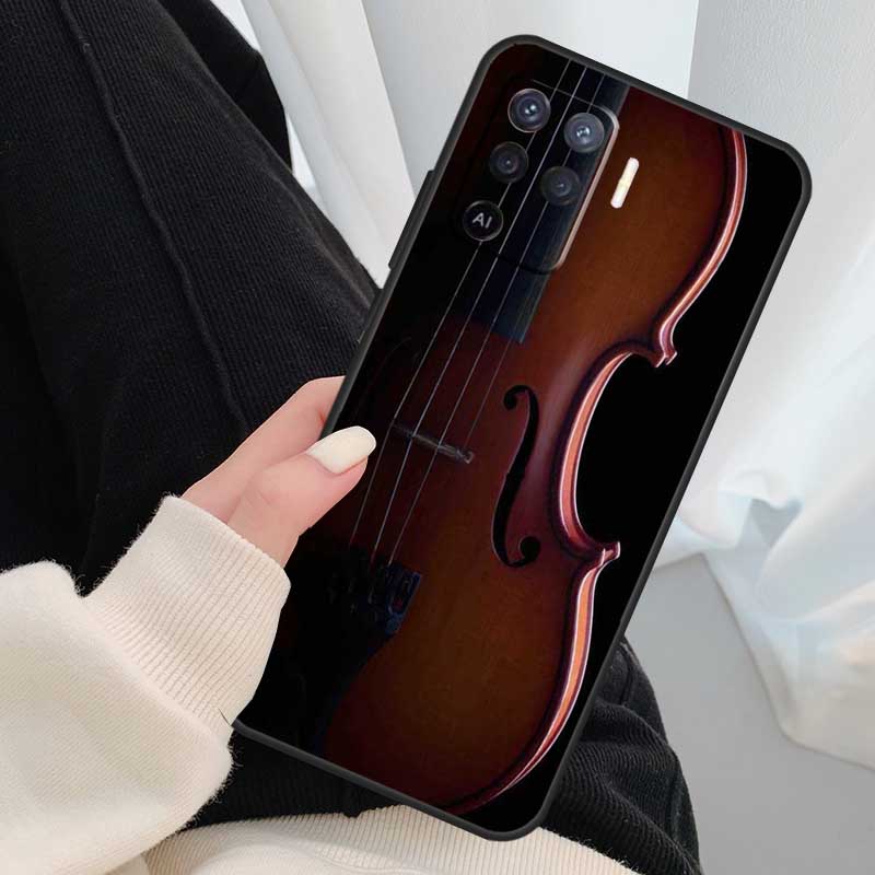 Элегантный футляр для нот со смычком для скрипки для Oppo A18 A38 A58 A78 A98 A80 A60 A40 A96 A76 A16 A94 A74 A54 A15 A17 A57 A77 A5 Pro
