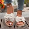 Fashion 2024 Plus Size Ladies Shoes Outdoor Women's Slippers Casual Daily Slippers Women Bow Tie Round Toe Flat with Light Shoes Women