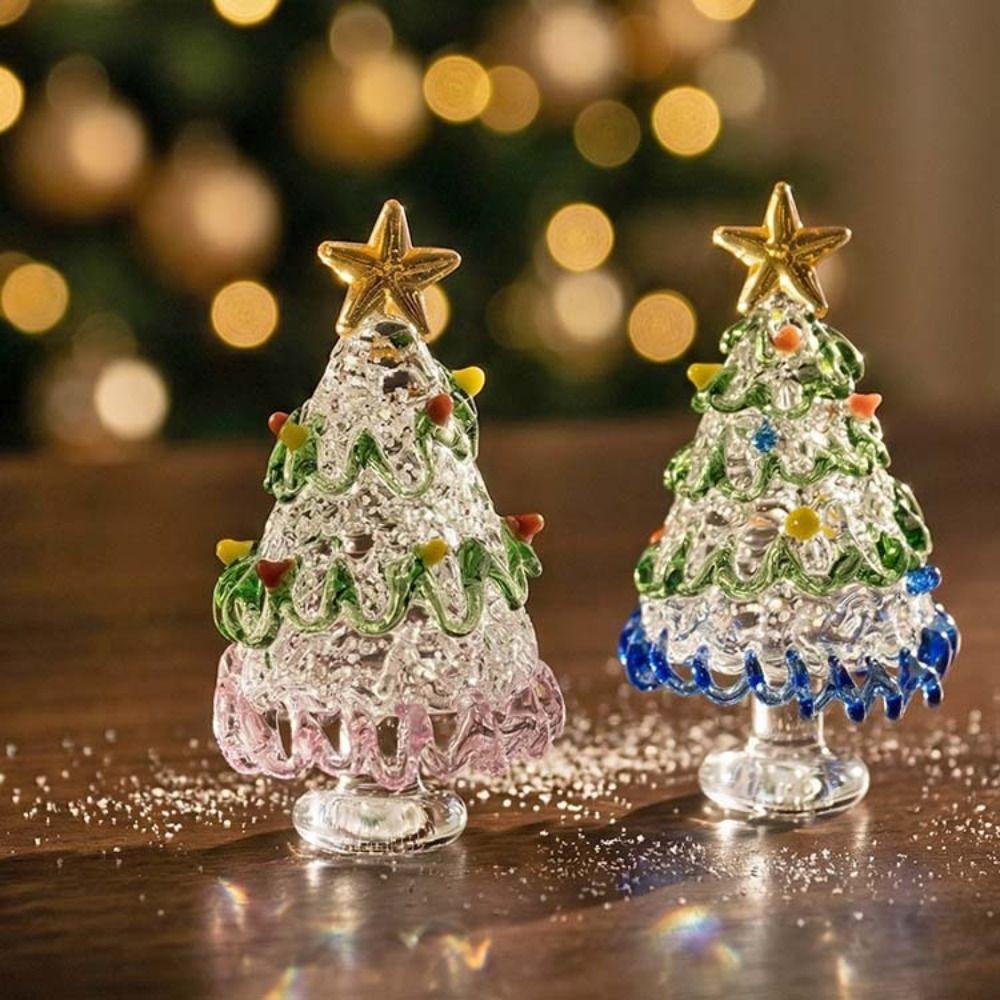 Handcrafted Christmas Tree Miniature Glass Blown Glass Glass Sculpture Car Ornament