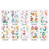 10 листов мультяшных татуировок-наклеек с принтом, наклейка для лыж для девочек, очаровательная временная наклейка, украшение для тела, набор для украшения