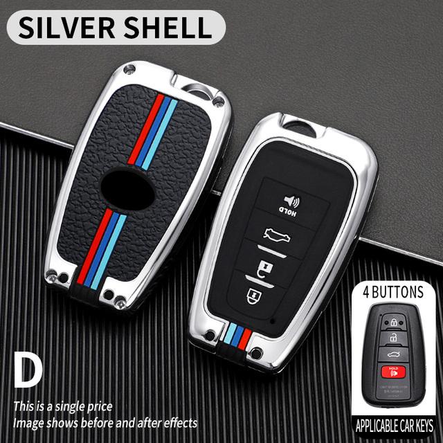 Car Key Case for Toyota Prius Camry Corolla C-HR CHR RAV4 Prado Izoa Levin Avalon 20 18 2019 2020 Zinc Shell Cover