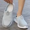 Mens Half Slippers Summer Breathable Mesh Mens Shoes Outdoor Casual Walking Shoes Large Flat Light Mesh Slippers Sandals