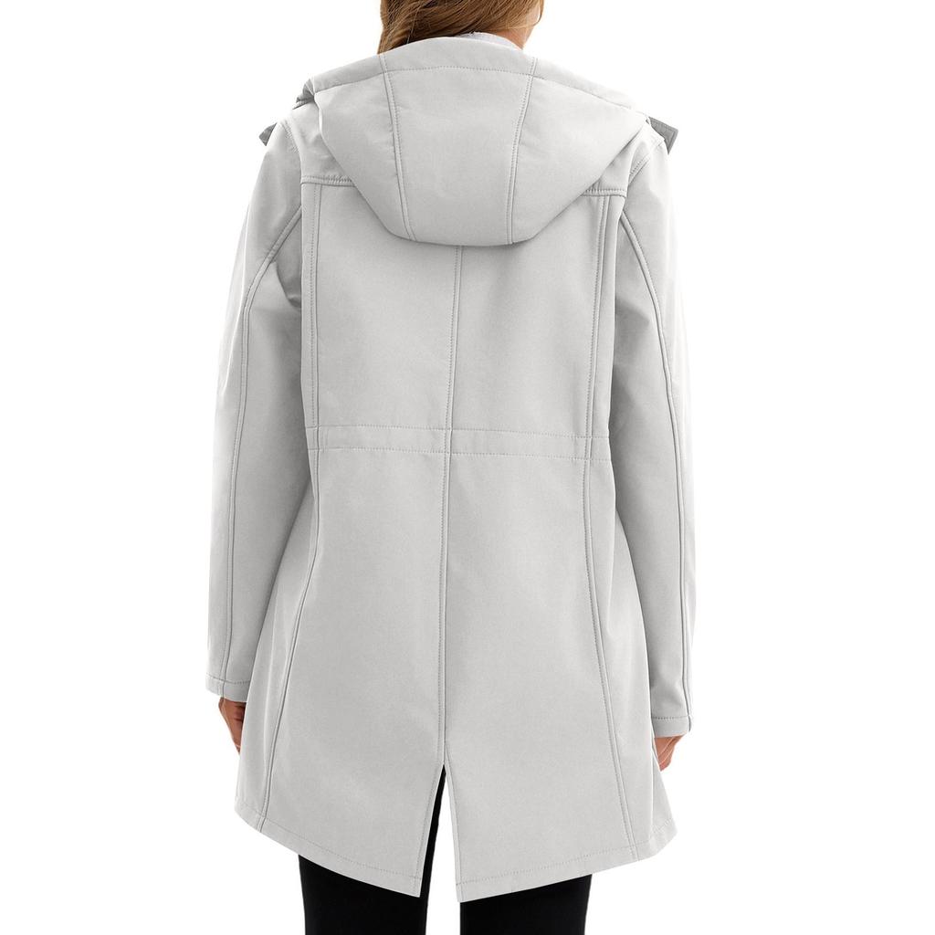 Женская однотонная полосатая дождевик на открытом воздухе плюс водонепроницаемый плащ с капюшоном ветрозащитный