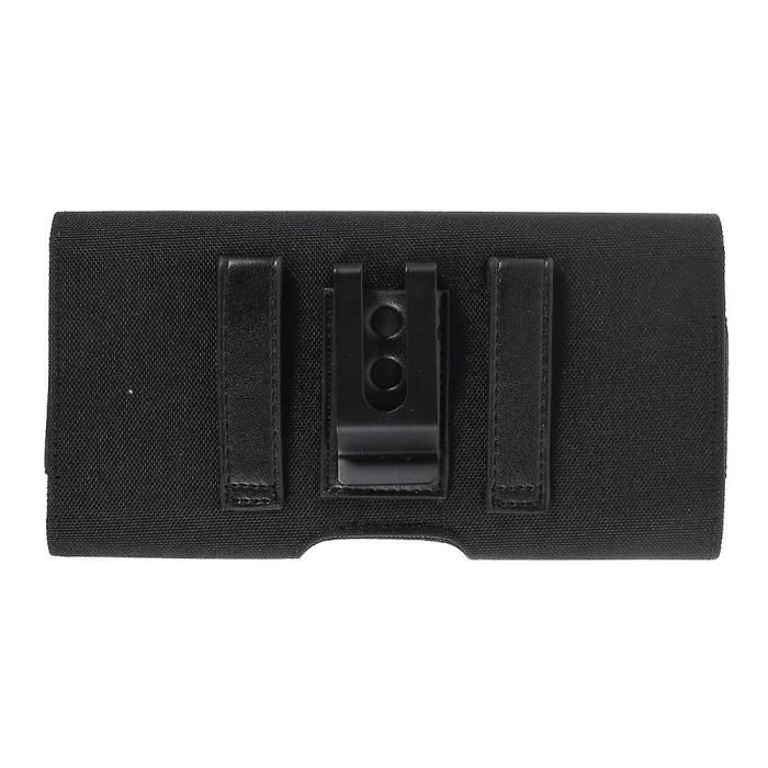 Étui Horizontal Housse Clip Métal Ceinture Pince En Textile Et Cuir Avec Porte-cartes Pour Cubot X15 > Noir