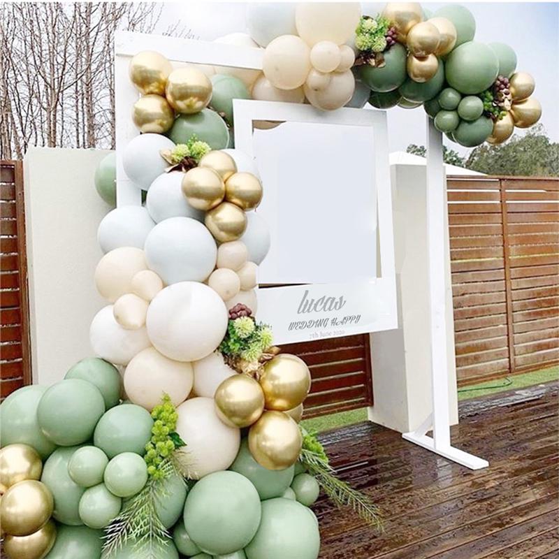 119Pcs Bean Green Gold Balloon Set for Birthday Party Decorations Wild Jungle Safari Forest Theme Garland Decor