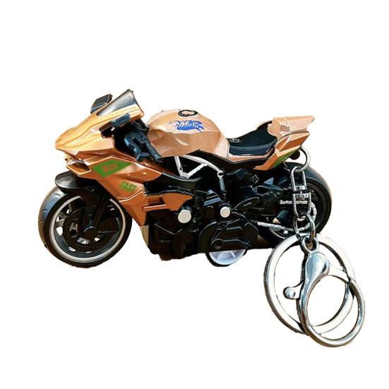 Yousheng Motorcycle Cartoon Keychain Pendant with Double-Ring Hook Anti-Detachable Design Decompression Tool Keychain Accessory