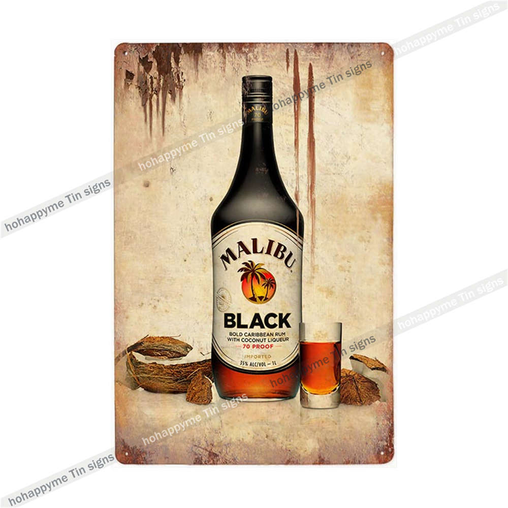 Малибу Жестяная Табличка Ром Металлическая Картина Табличка Для Бара Паба Клуба Кафе Наклейка На Стену Украшение Семейный Постер Тарелки 20x30см