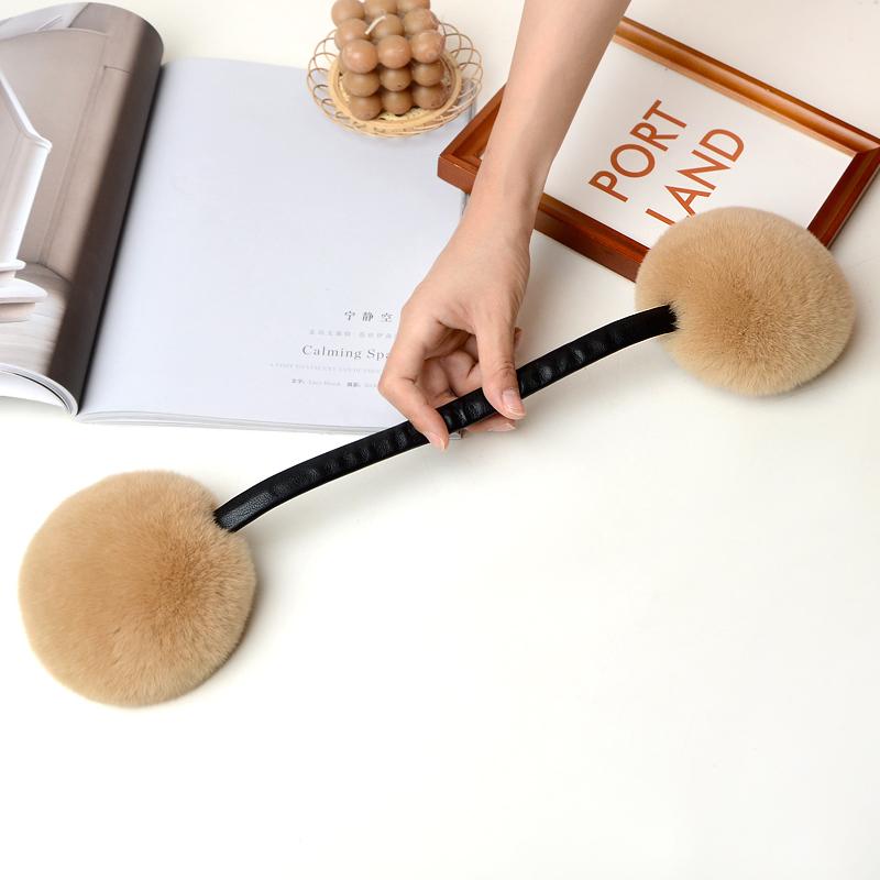 Rex Rabbit Fur Earmuffs for Women's Autumn and Winter Warmth Earmuffs and Ear Wraps Simple and Genuine Fur Ear Cover Ear Warmth