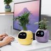 Умный цветочный горшок с выражениями AI Умный плантатор Робот Виртуальный питомец Умный цветочный горшок с 7 датчиками Время Температура Дисплей для садоводства Внутренний декор