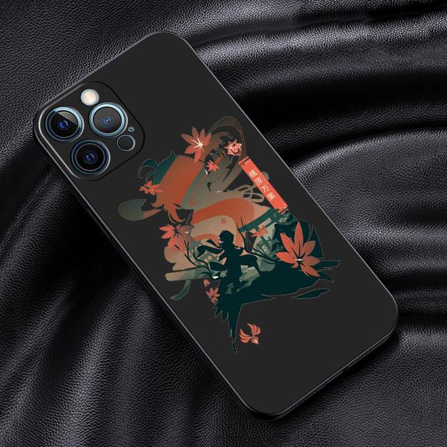 Чехол для Apple iPhone 14 13 11 12 Pro 7 XR X XS Max 8 Plus 6 6S SE 2022 13Pro, черный мягкий телефон, чехол аниме Genshin Impact Cute