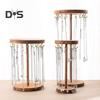 Standing Necklace Holder Jewelry Organizer with Hooks Wooden Base Headband Organizer Display Stand for Girls Necklaces Bracelets