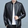 Кожаная куртка Мужская кожаная куртка Куртка с воротником-стойкой Одежда для среднего возраста Новая весна и осень Тонкая