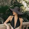 Women Sun Hat Big Eaves Waves Beach Cap Ladies Hat Big Brim Sun Visors UV Cut Bucket Panama Cap Foldable Straw Sunscreen Vintage