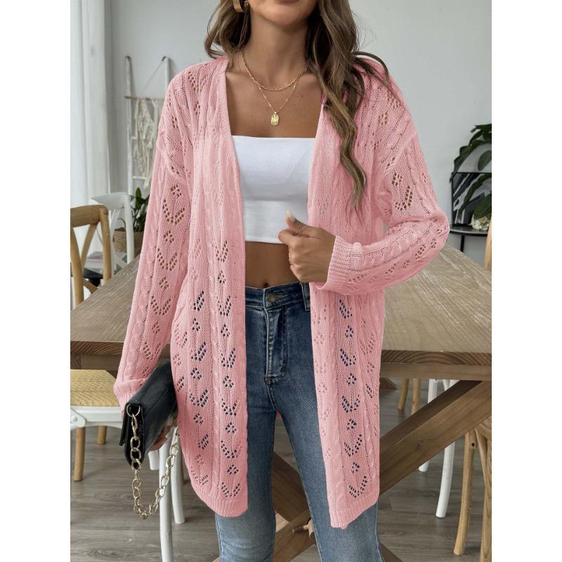 Женское осенне-зимнее повседневное пальто-свитер без пуговиц