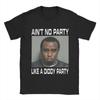 Мужская ретро футболка 'Aint No Party Like a Diddy Party' Одежда Смешная с коротким рукавом с круглым вырезом Летние футболки