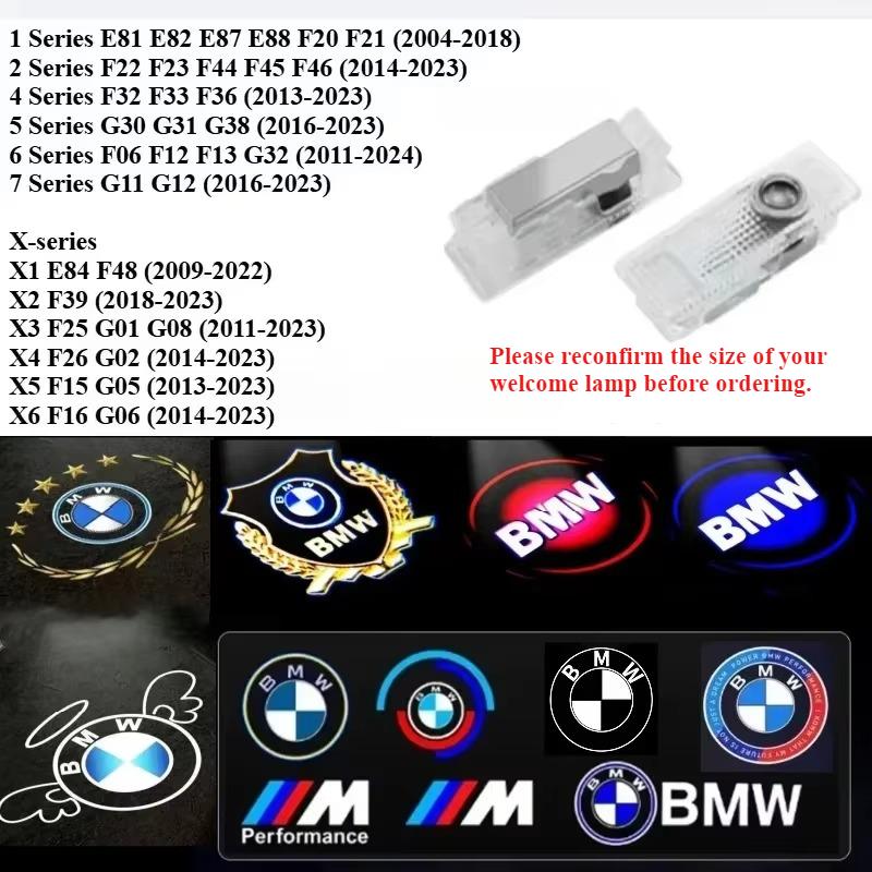 2/4 шт. светодиодная лампа приветствия для автомобиля подходит для BMW 1 серии E81 E82 E87 E88 F20 F21 04-18 / 2 4 5 6 7 серии декоративное освещение.
