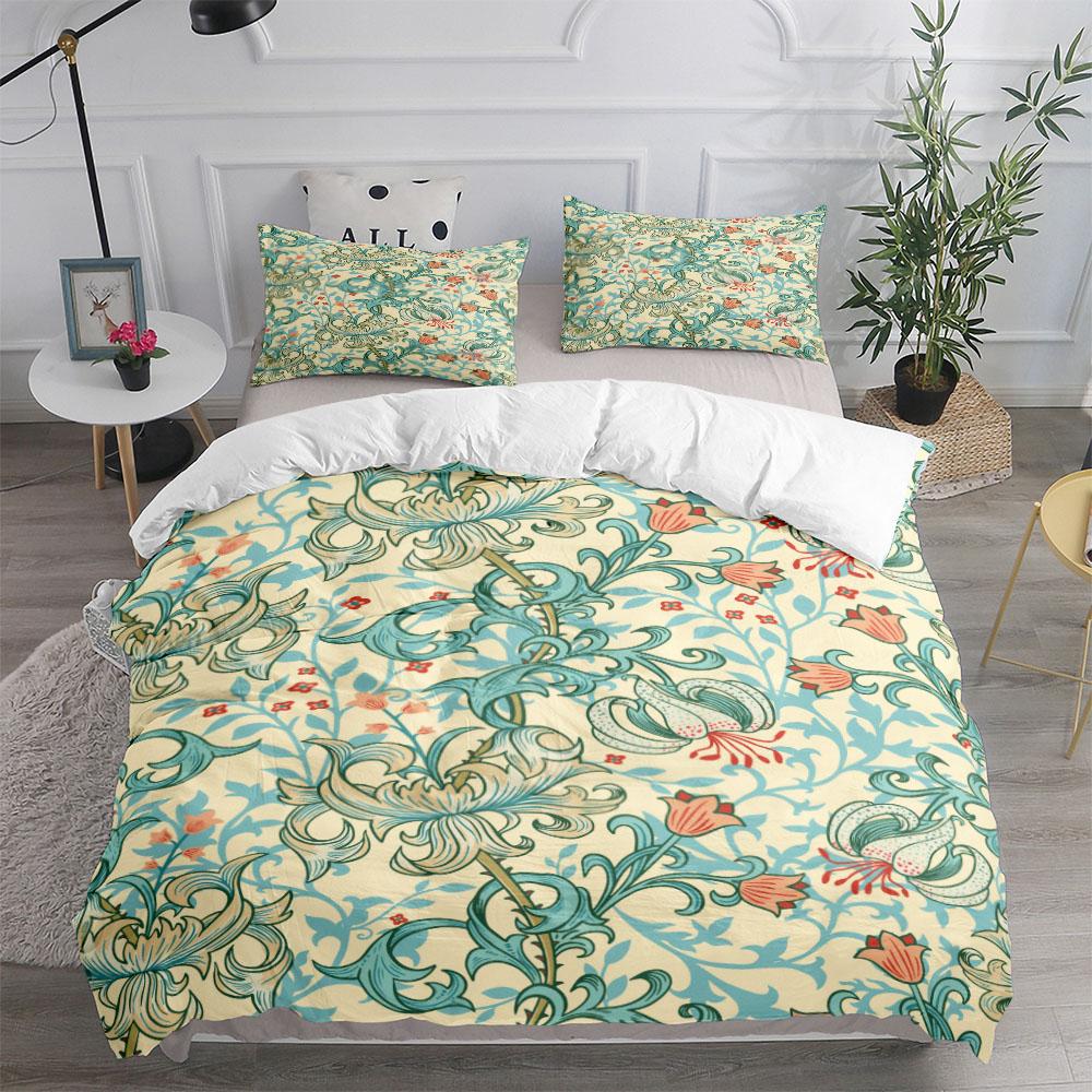 Комплект постельного белья William Morris Neoclassical Floral And Birds Single EU Double King US Twin Full Queen Size Комплект постельного белья