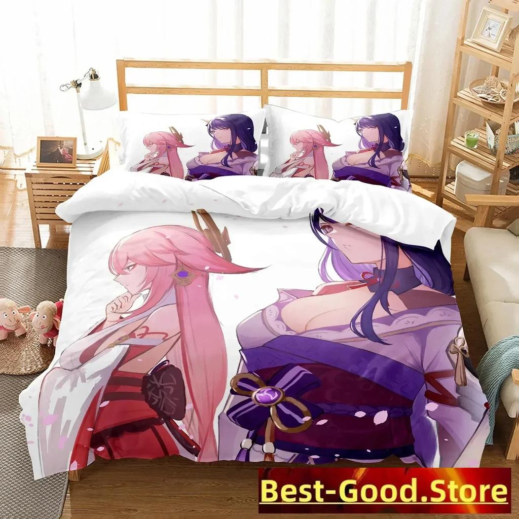 3D-принт Arataki Ltto Комплект постельного белья Single Twin Full Queen King Size Genshin Impact Комплект постельного белья для взрослых и детей, комплект пододеяльников