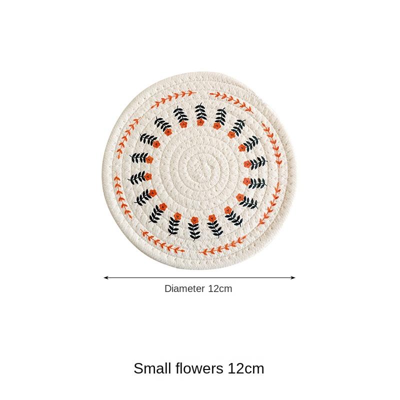 Хлопковые и льняные тканые теплоизоляционные коврики для тарелок и мисок Коврики для кастрюль Подставки под чайные чашки Коврики для кастрюль Противоожоговые коврики для стола